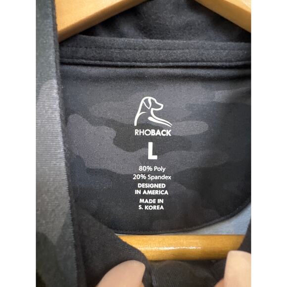 Womens Rhoback Performance 1/4 Zip Golf Athleisure Black Grey Camo Large - Picture 3 of 6